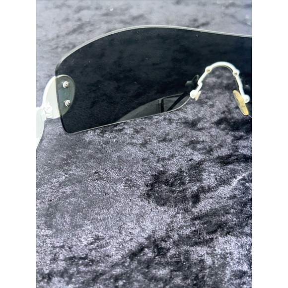 VERSACE Y2K White Rimless Metal MEDUSA Wraparound  Oversized Shield Sunglasses main image 15